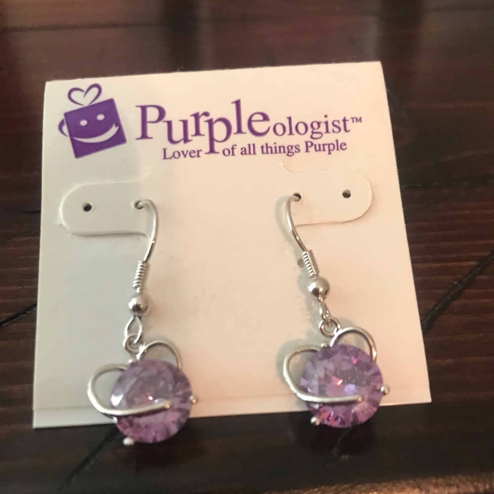Purple earrings brand new never worn
